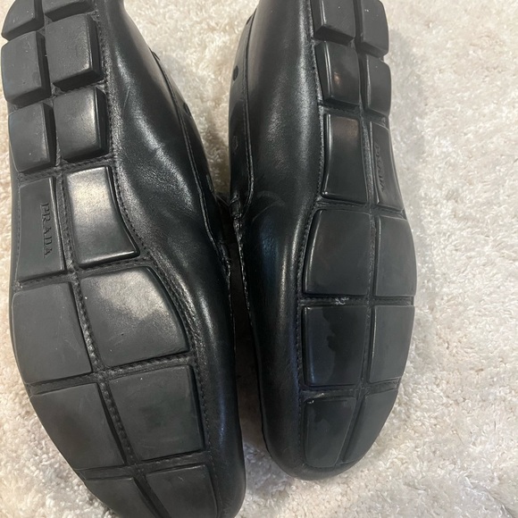 Prada Black Slip On Driving Loafer size10Leather - Picture 4 of 10